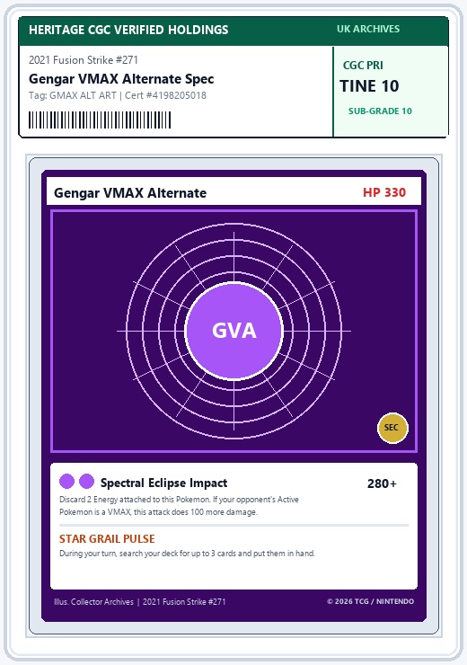 Pokemon 2021 Gengar VMAX Alt Art Secret #271/264
